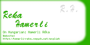reka hamerli business card